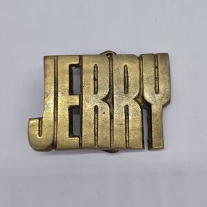 Vintage 1978 Baron Buckle Solid Brass "Jerry" Belt Buckle